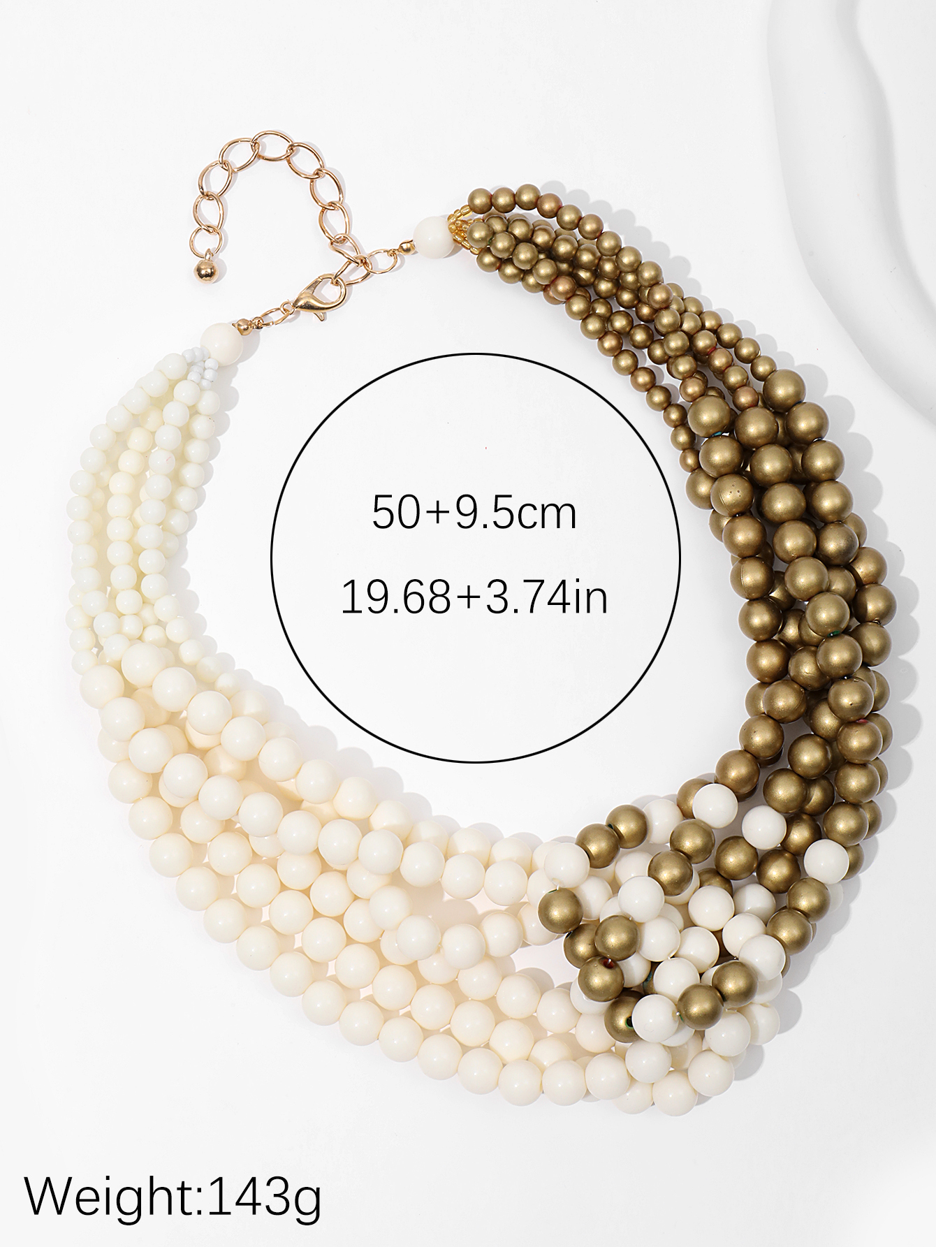 A fashionable, creative, simple and geometric multi-layer acrylic handcrafted beaded European and American retro versatile women's necklace