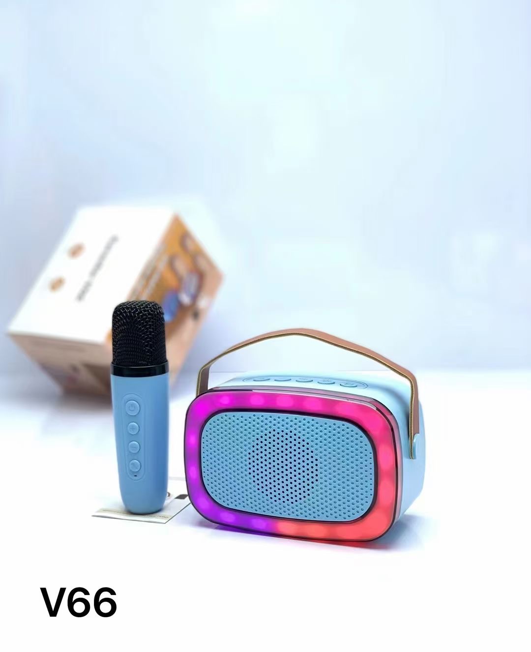 Mini karaoke set, microphone, speaker, multi-functional portable device, essential speaker detail image 4