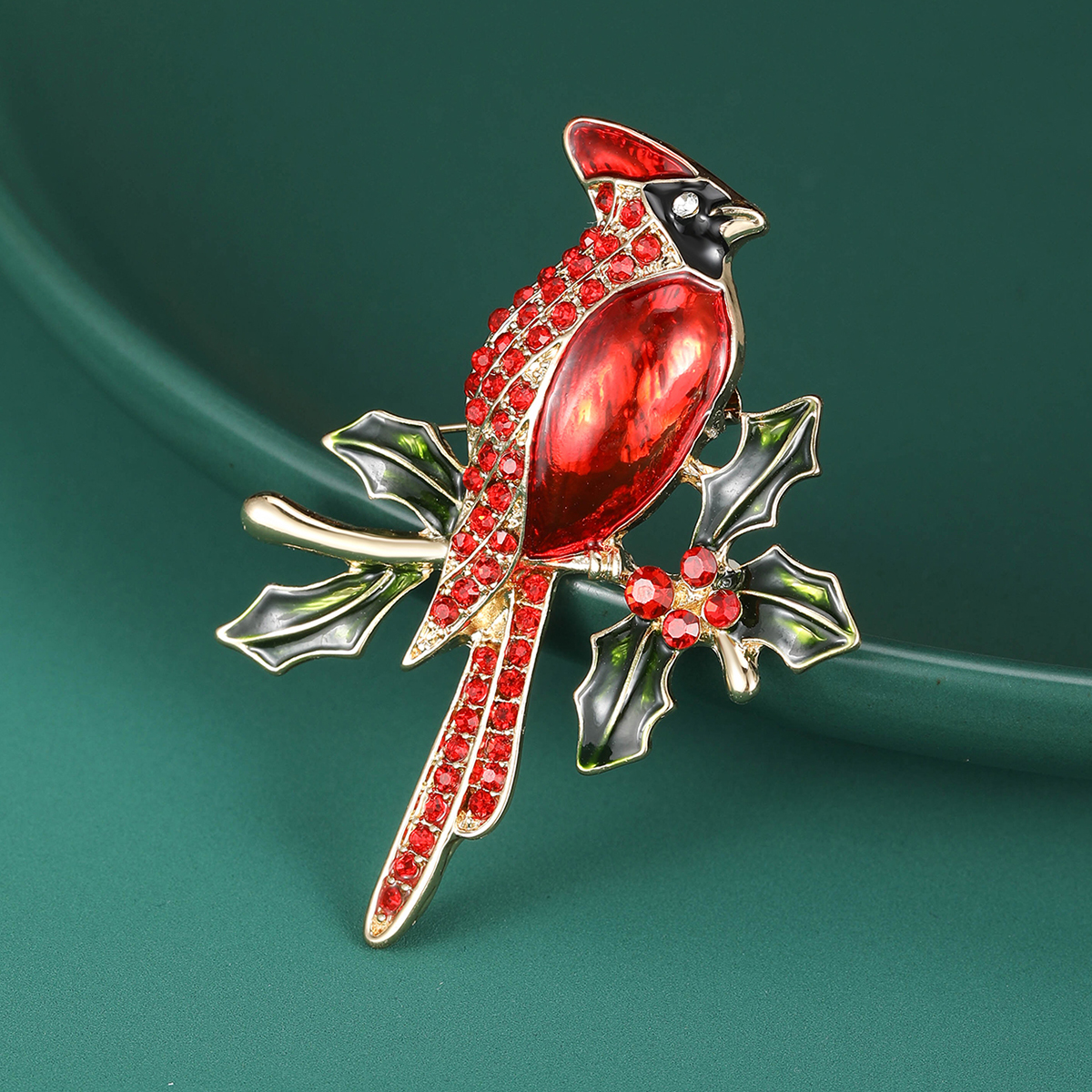 Ziyang Jewelry 2023 New Retro Palace Full Diamond Parrot Enamel Oil Texture brooch, European and American luxurious and individual jewelry, factory direct sales details Picture