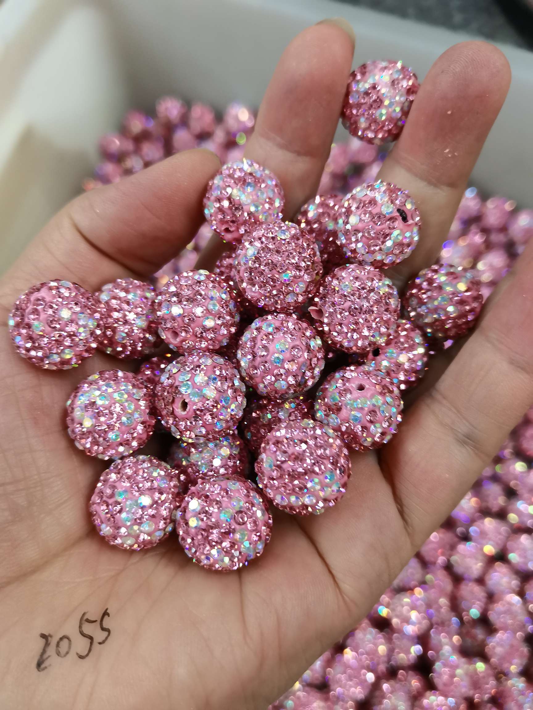 16N light pink +AB starry sky soft clay accessories