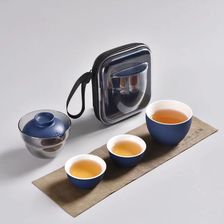 旅行快客杯羊脂玉茶具套装陶瓷茶具旅行茶具套装红松工艺陶李家044