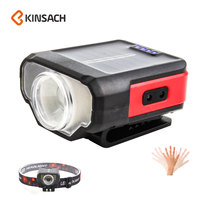 Hat clip light inductive night fishing light Fishing headlight charging Headwear waterproof high-bright solar charging