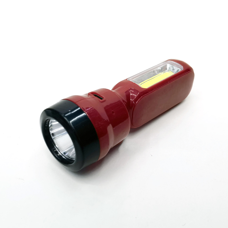 8672USB rechargeable plastic flashlight, strong light flashlight, side light COB household flashlight, outdoor hand-held portable mini lighting flashlight Specification image