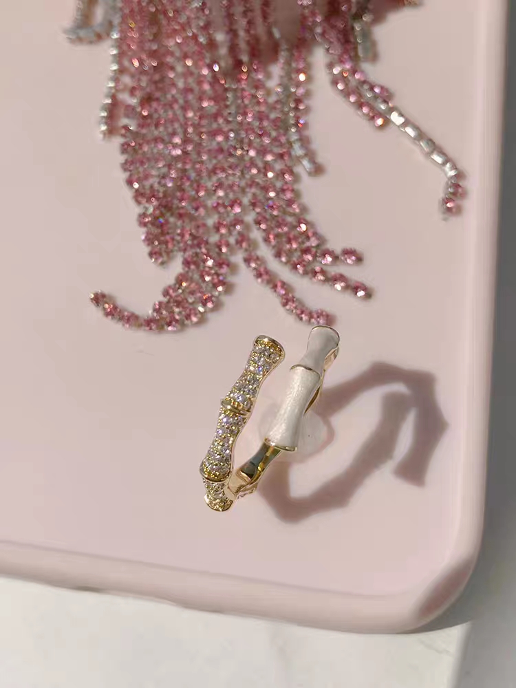 Xin 'ai Lian - 201 New Copper-Plated Real Gold Bamboo Joint Oil Drip Women's Ring details Picture