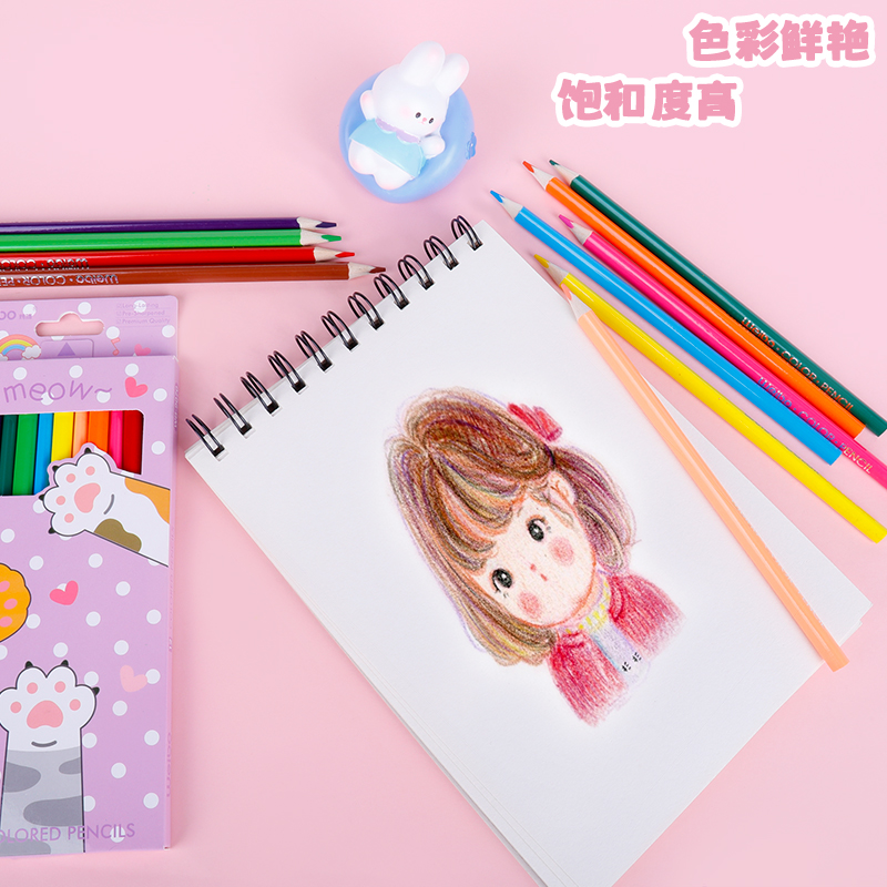 Weibo Lead Children's Water-Soluble and oil-based 12-color Set Student Art and Painting Children's Stationery Wholesale Set of colored Lead Application Scenario