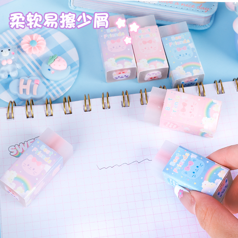 Weibo Sandwich eraser Animal kitten High Value, cute and clean student eraser, Special for primary school students' stationery wholesale
