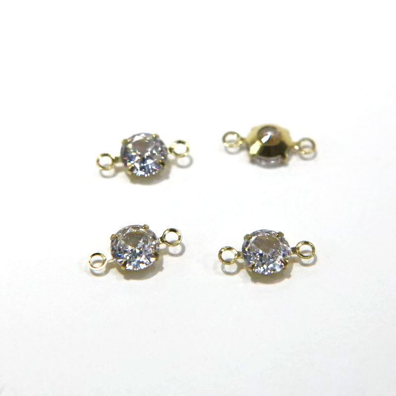 Round zircon accessory blanks, dynamic accessory pendants can be made into necklaces, earrings, and pendant accessories details Picture