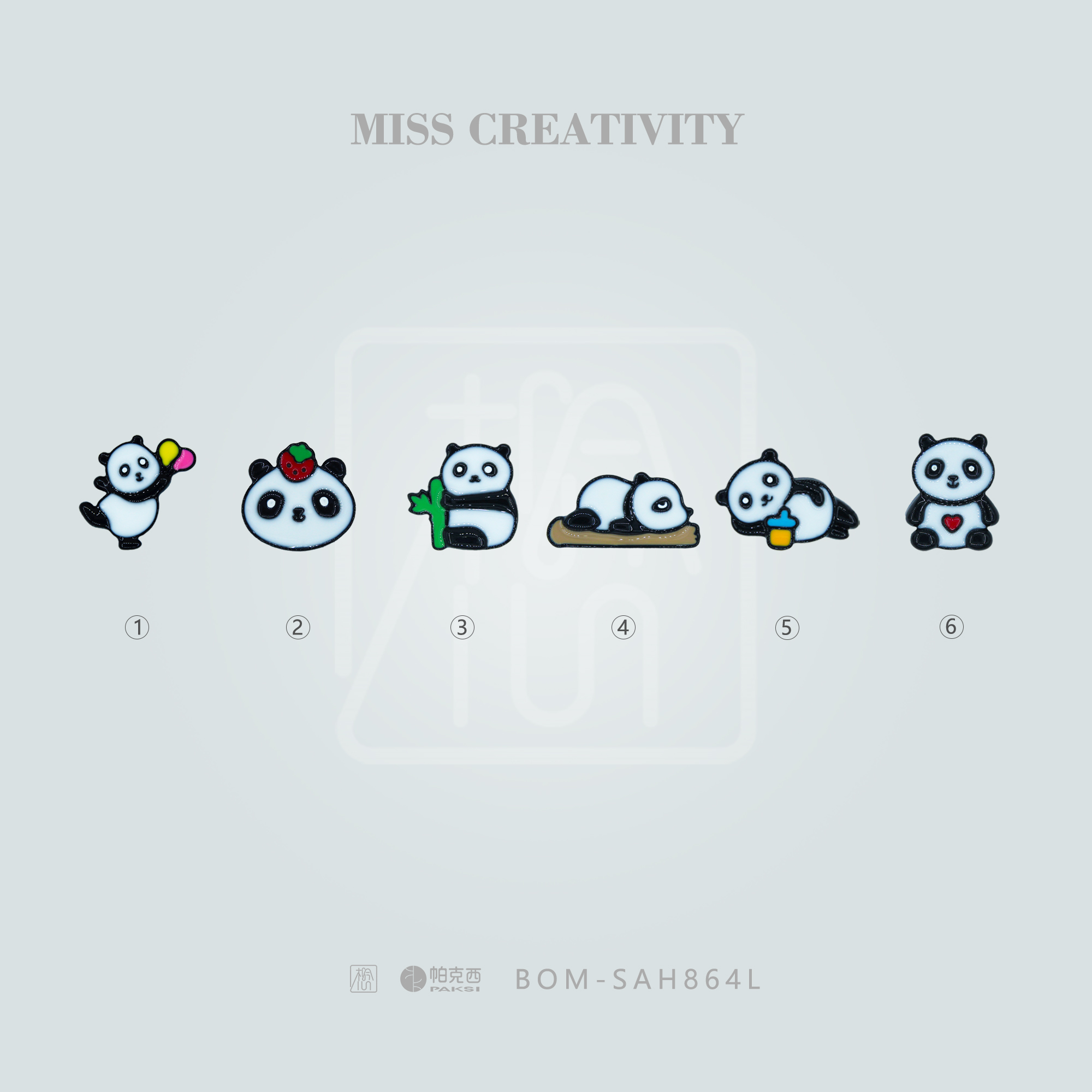 Miss creative cartoon panda DIY handmade original Paxey new material resin universal patch shoes flower mobile phone shell accessories hat clothing accessories headwear accessories manufacturer ah864