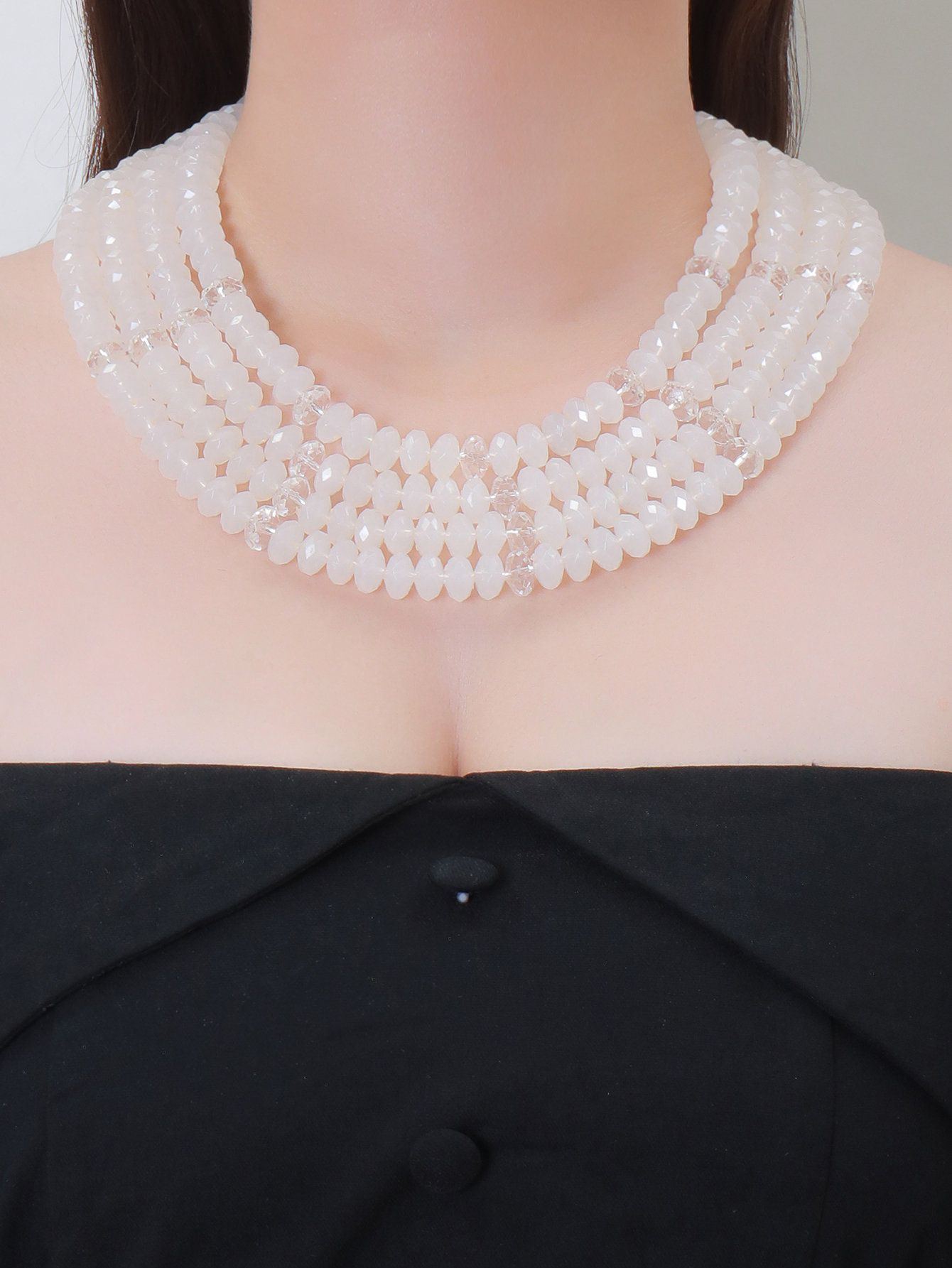 European and American fashion accessories street style popular and mass-market necklaces, handcrafted multi-layered beaded necklaces for women Item Picture