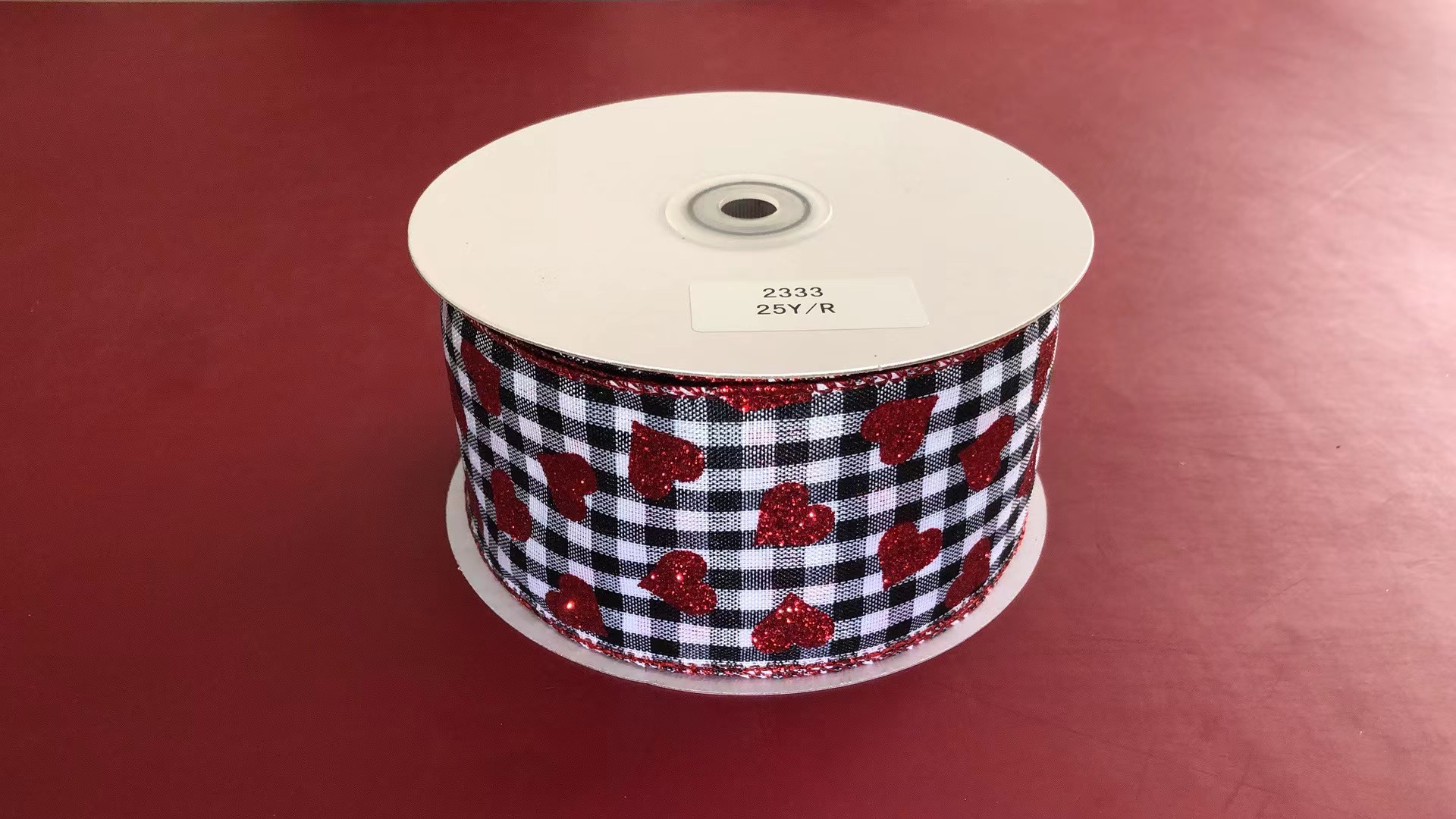 Item No. : 2333 Christmas Gift Packaging Decoration DIY Black and White Checkered heart-shaped Valentine's Day Christmas Wire Strip 6.3cm Christmas Daily Necessities