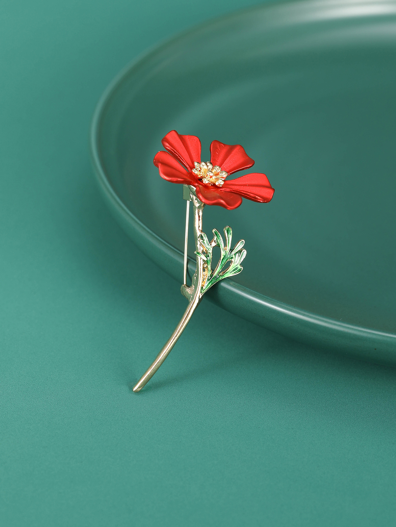 2023新款花朵胸针/韩版优雅简约花朵胸针/新款珐琅油花朵胸针/清新时尚花卉胸针/厂家直销细节图