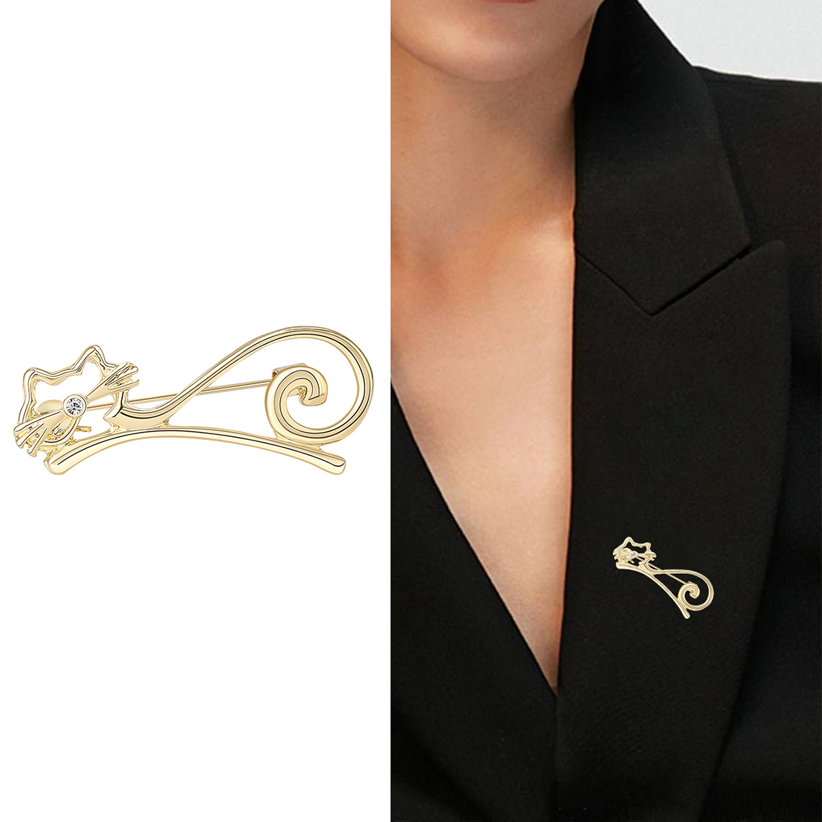 Ziyang Accessories 2023 New Korean Style Sweet and Cool ins Cold Style brooch Enamel Oil Cat brooch, unique and niche design sense, factory direct sales Ziyang Accessories 2023 New Korean Style Sweet and Cool ins Cold Style brooch Enamel Oil Cat brooch, unique and niche design sense, factory direct sales