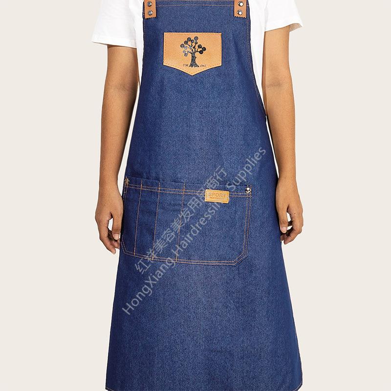 Hairdressers denim fashion work apron bibs Waterproof and stain-proof hairdressing bibs are a hot seller