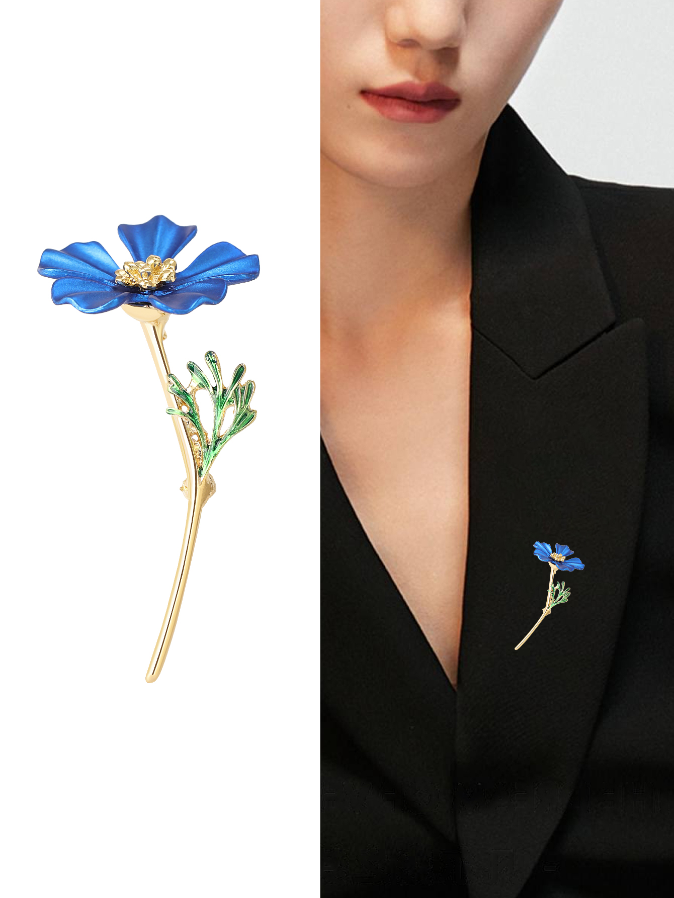 紫阳饰品 2023新款韩版优雅简约珐琅油花朵胸针清新时尚花卉文艺配饰品别针 厂家直销