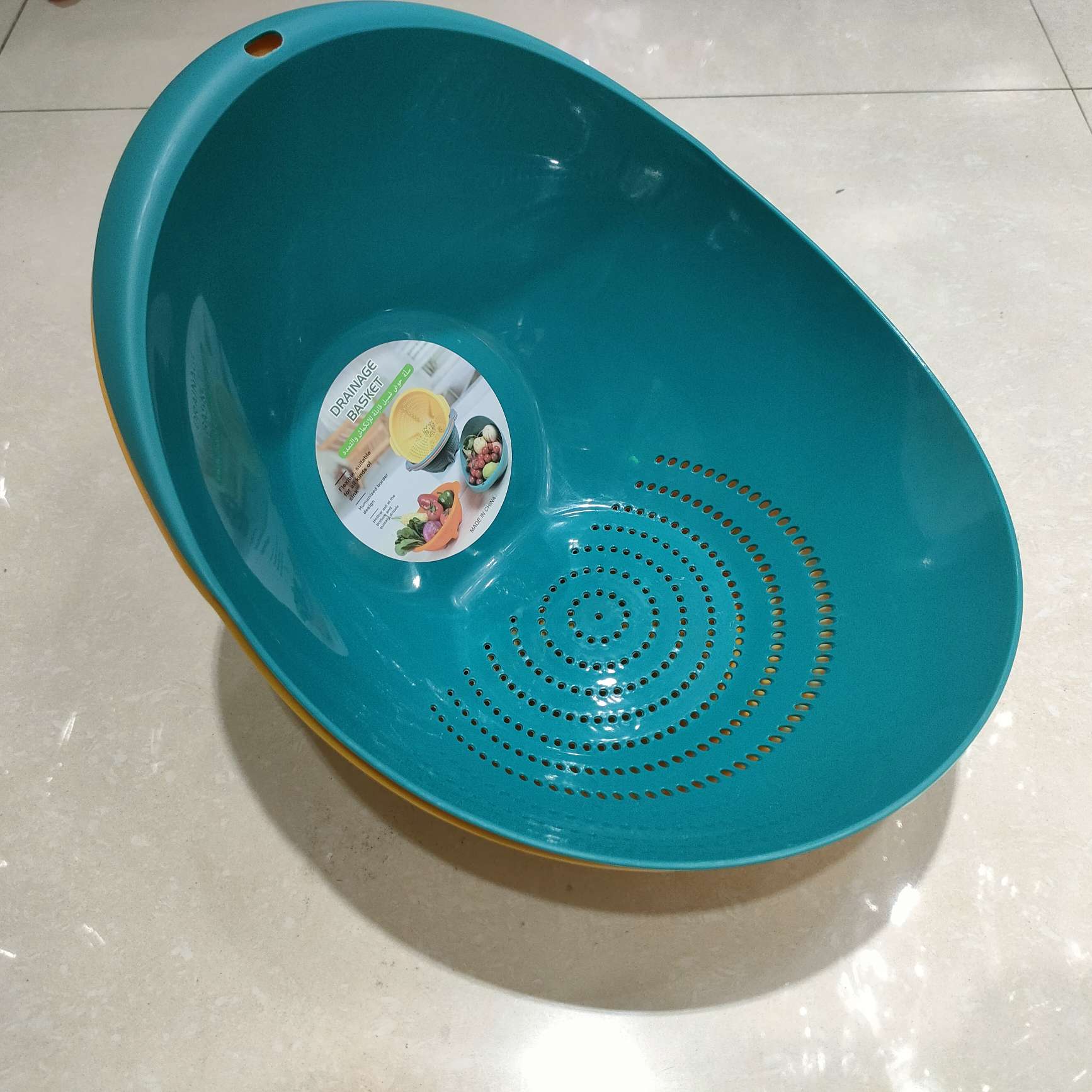 Rice-washing magic tool, rice-washing sieve, leaky plastic vegetable basin, draining basket, kitchen vegetable basket, household fruit plate, vegetable basket basin details Picture