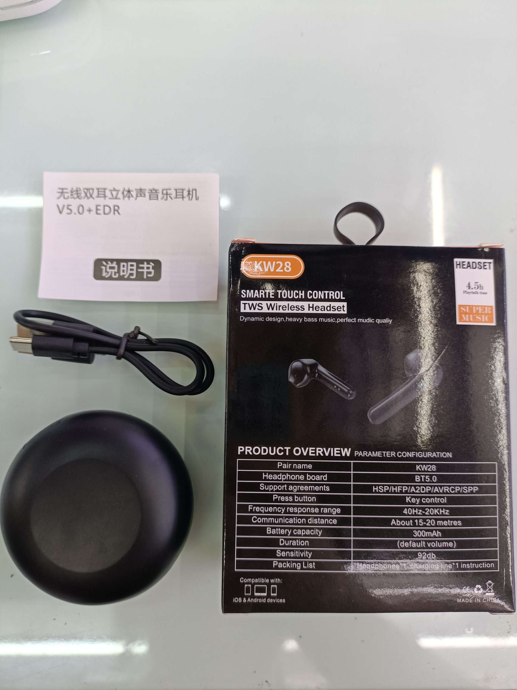 K88 Bluetooth headset KW28 Bluetooth headset cabin digital display charging Item Picture