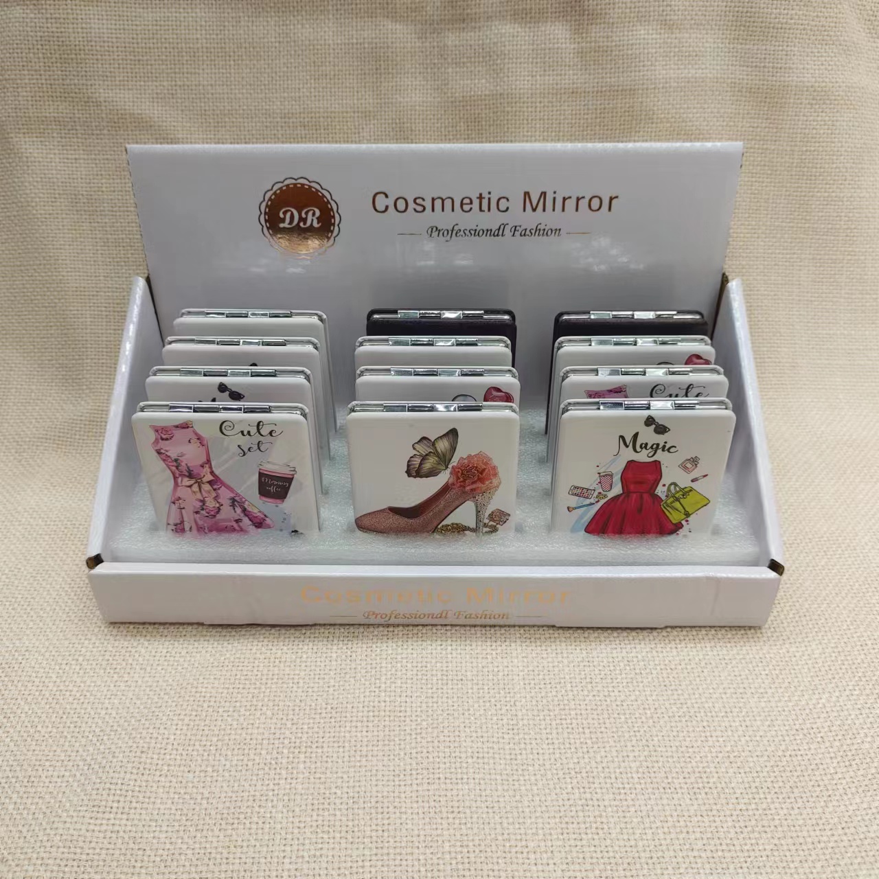 长方卡通时尚双面镜 可印logo 