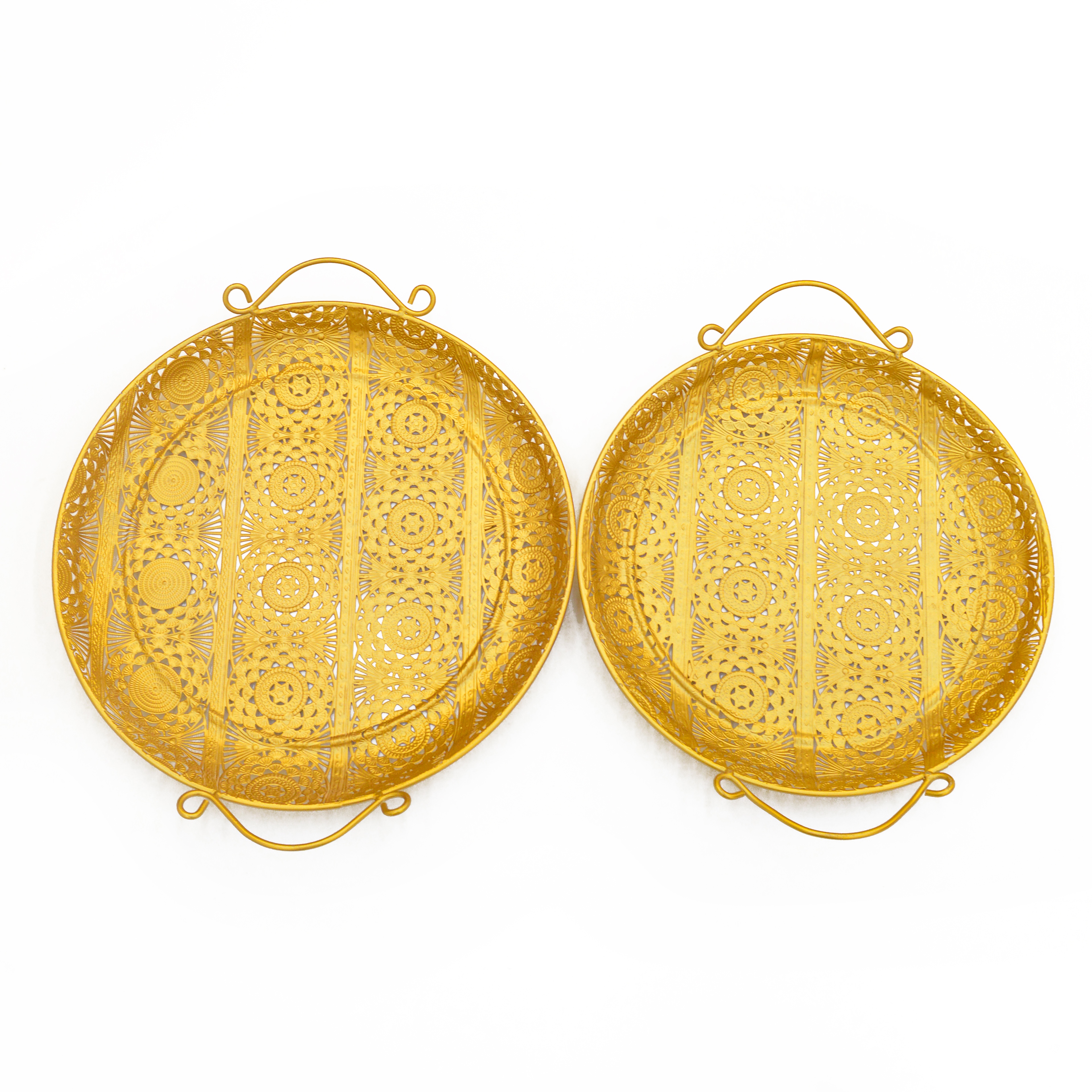 金色轻奢椭圆形收纳盘美式铁艺置物盘子桌面甜品托盘餐盘茶具摆件