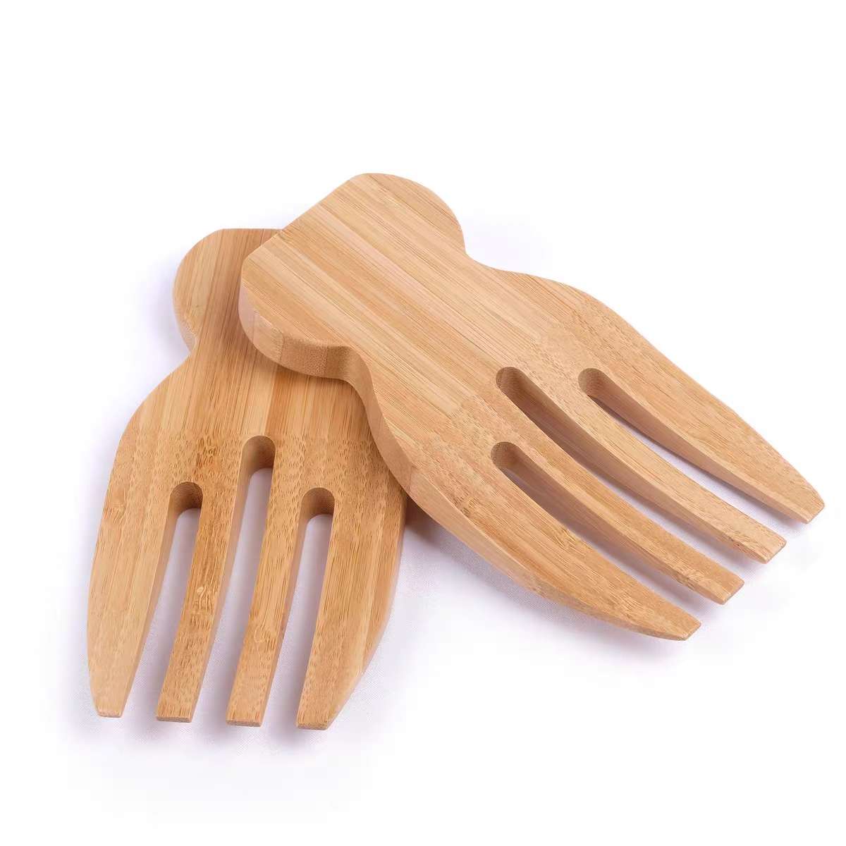 Jiehao bamboo salad stirrer creative wooden salad hand kitchen practical gadgets salad mixing tools wholesale