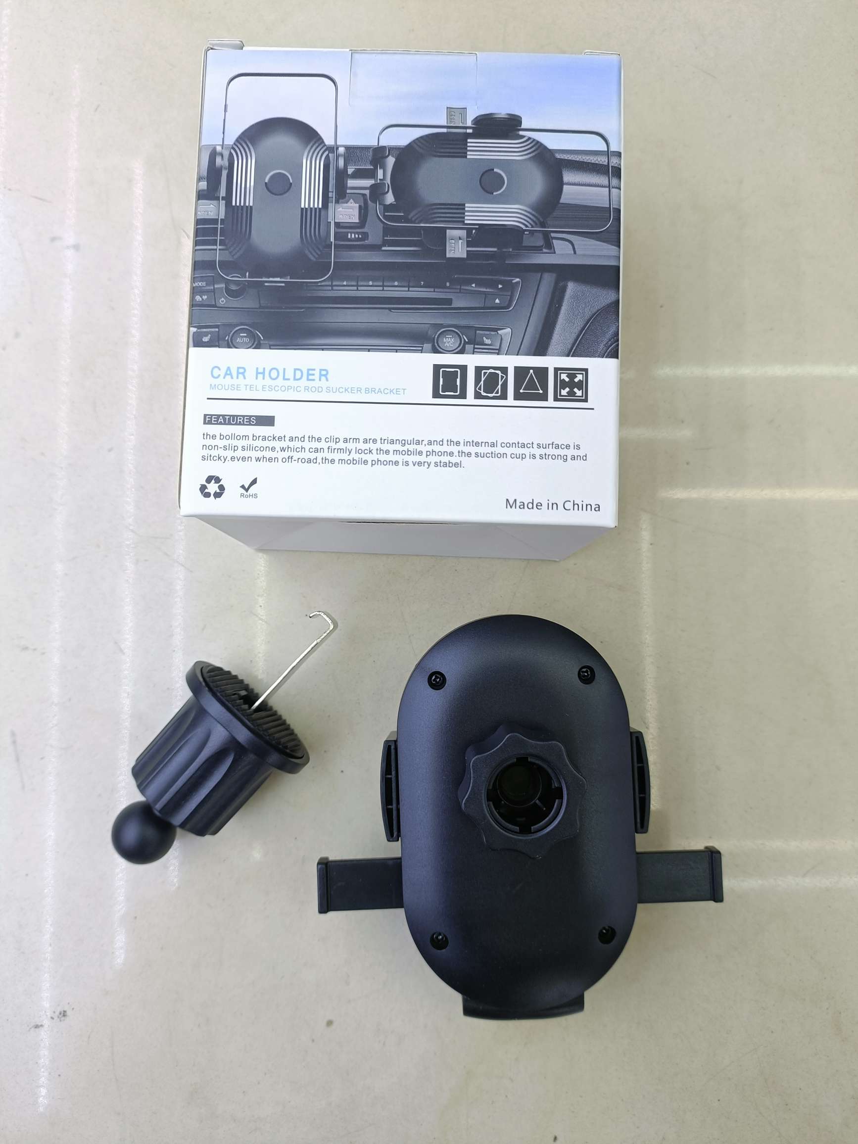 亚克力拉丝纹/条纹自动锁夹头/碳纤维自动锁夹头出/拉丝纹夹头出风口倒钩支架 出风口车载手机支架 出风口支架详情图9