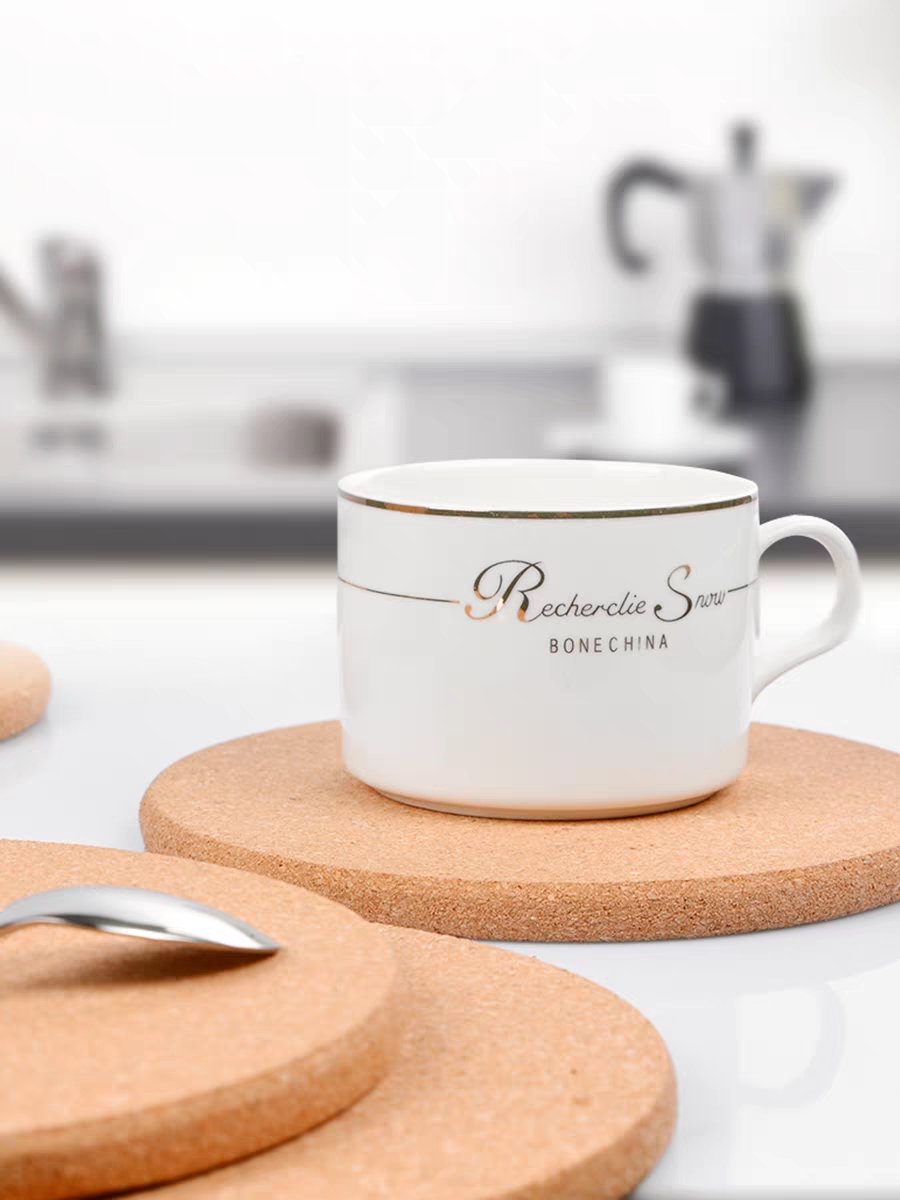 Jiehao bamboo and wood plate pads, heat-insulating cork vegetable pads, heat-insulating household pads, wooden pads, cup pads, bowl pads, dining table heat-insulating pads, pot pads, round