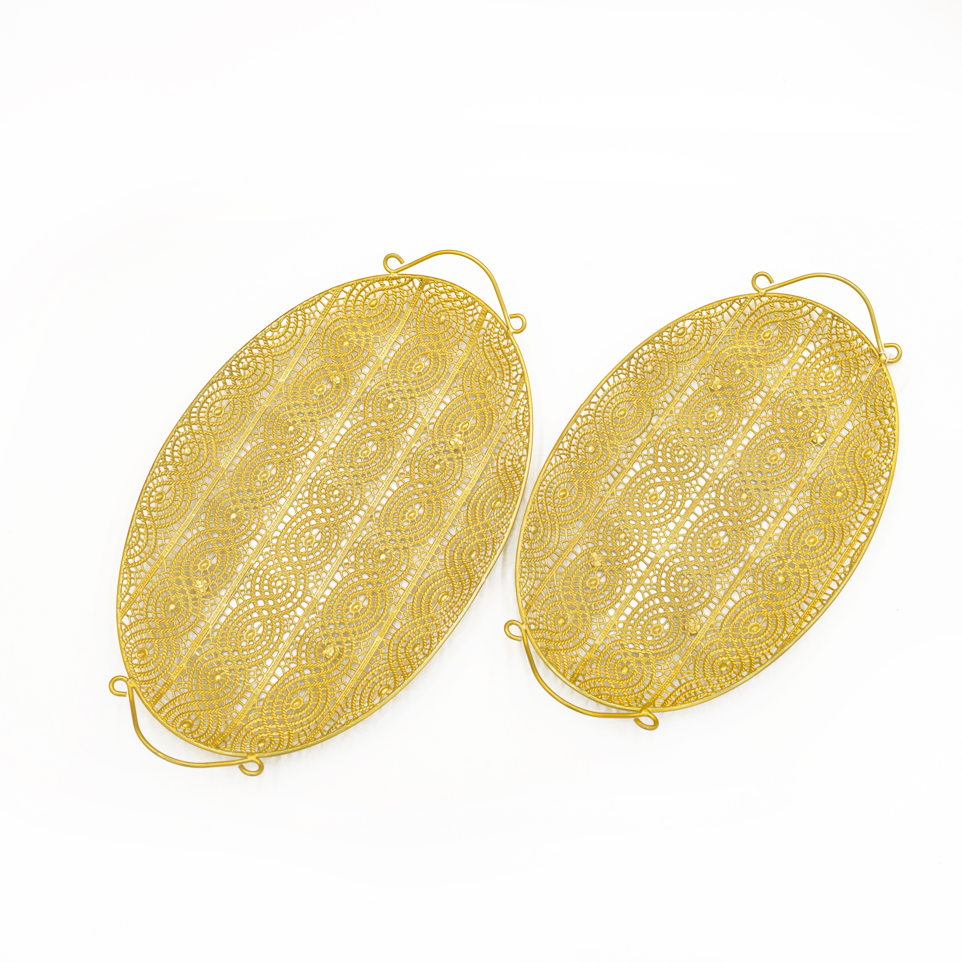 金色轻奢椭圆形收纳盘美式铁艺置物盘子桌面甜品托盘餐盘茶具详情1