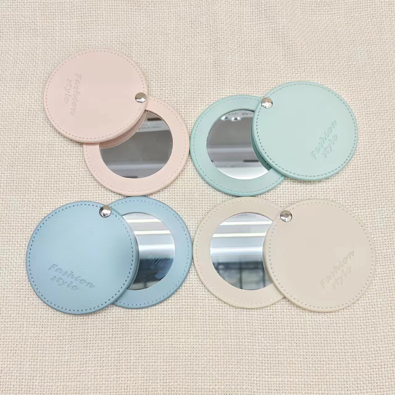 时尚单面镜 可印logo翻盖皮质