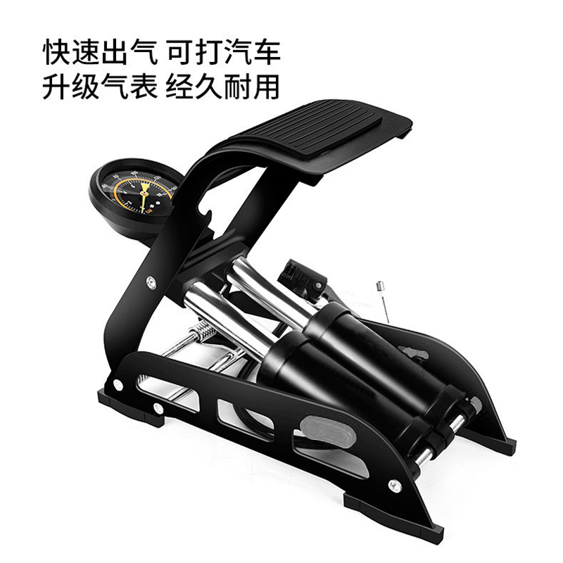 FP4310S dual-tube foot-operated air cylinder with pressure gauge, bicycle dual-cylinder foot-operated air cylinder, folding car, motorcycle, bicycle foot-operated air cylinder, air pump Specification image