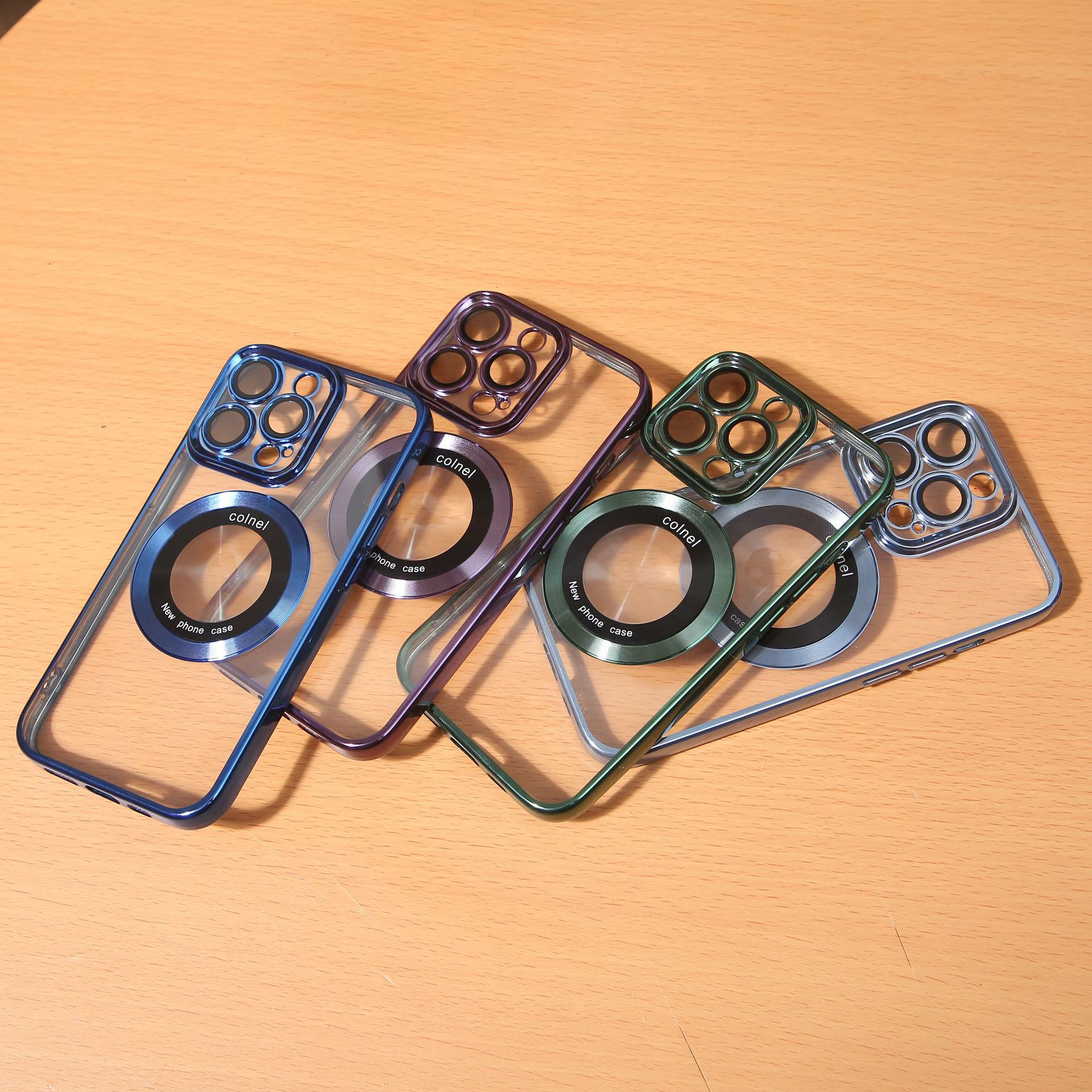 Electroplated magnetic dew label phone case with lens film