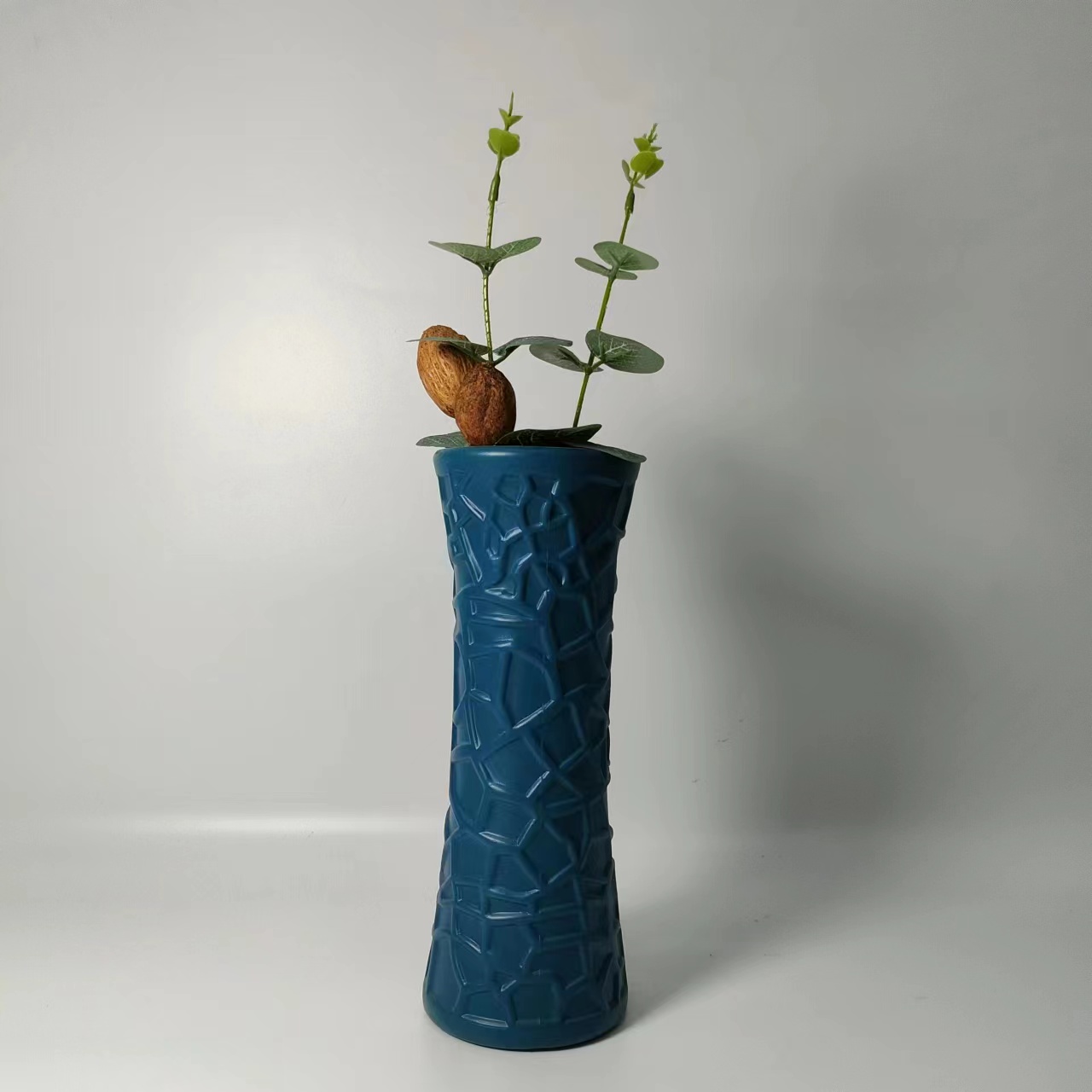 欧式简约乱纹塑料花瓶创意家居装饰插花摆件花盆