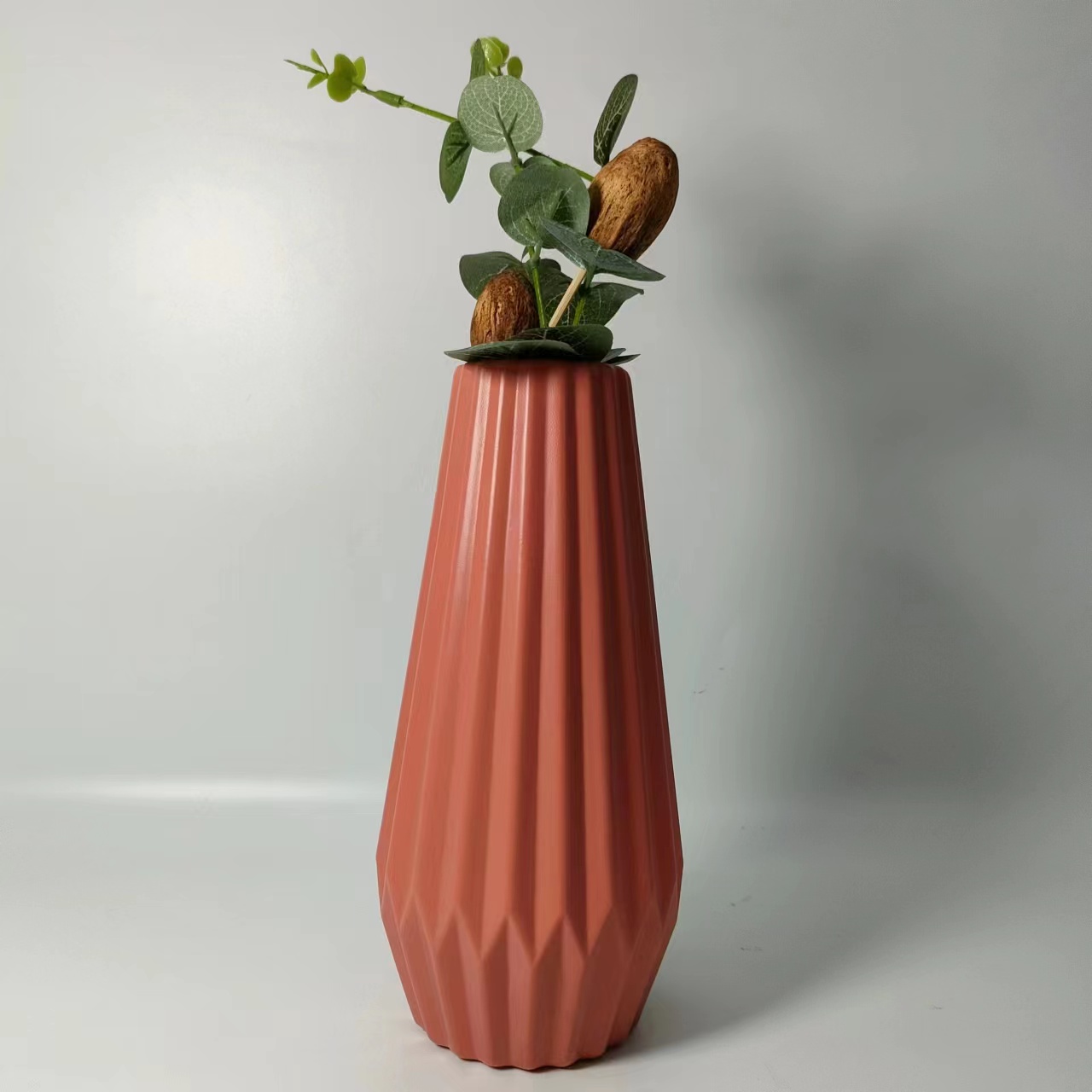 Plastic vase imitating glass, anti-drop, Nordic-style plastic vase, home flower arrangement, living room, bedroom, home decoration