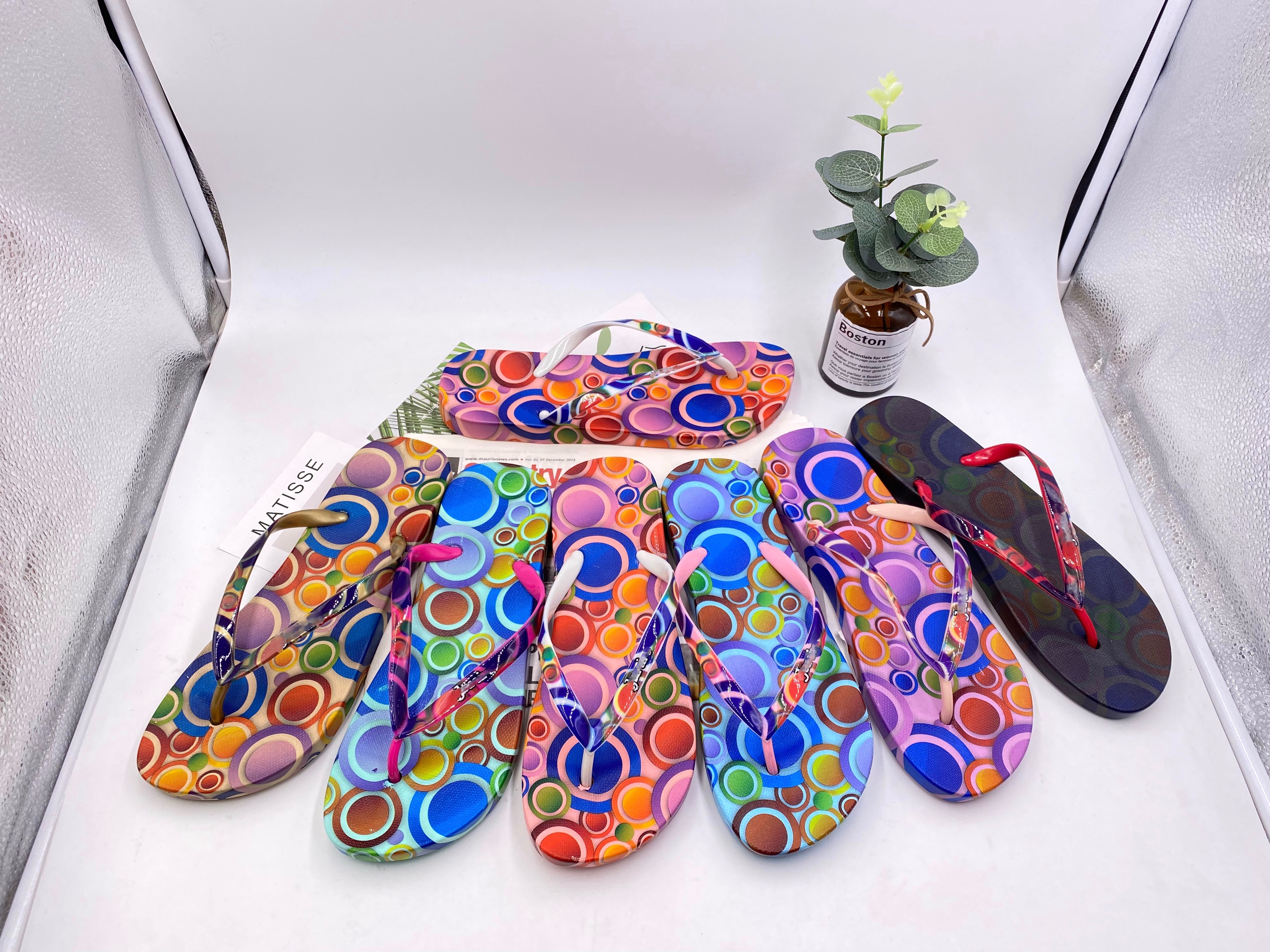 Custom-made factory for new summer PVC flip-flops with heat transfer printing, flip-flops and casual beach shoes for foreign trade Specification image
