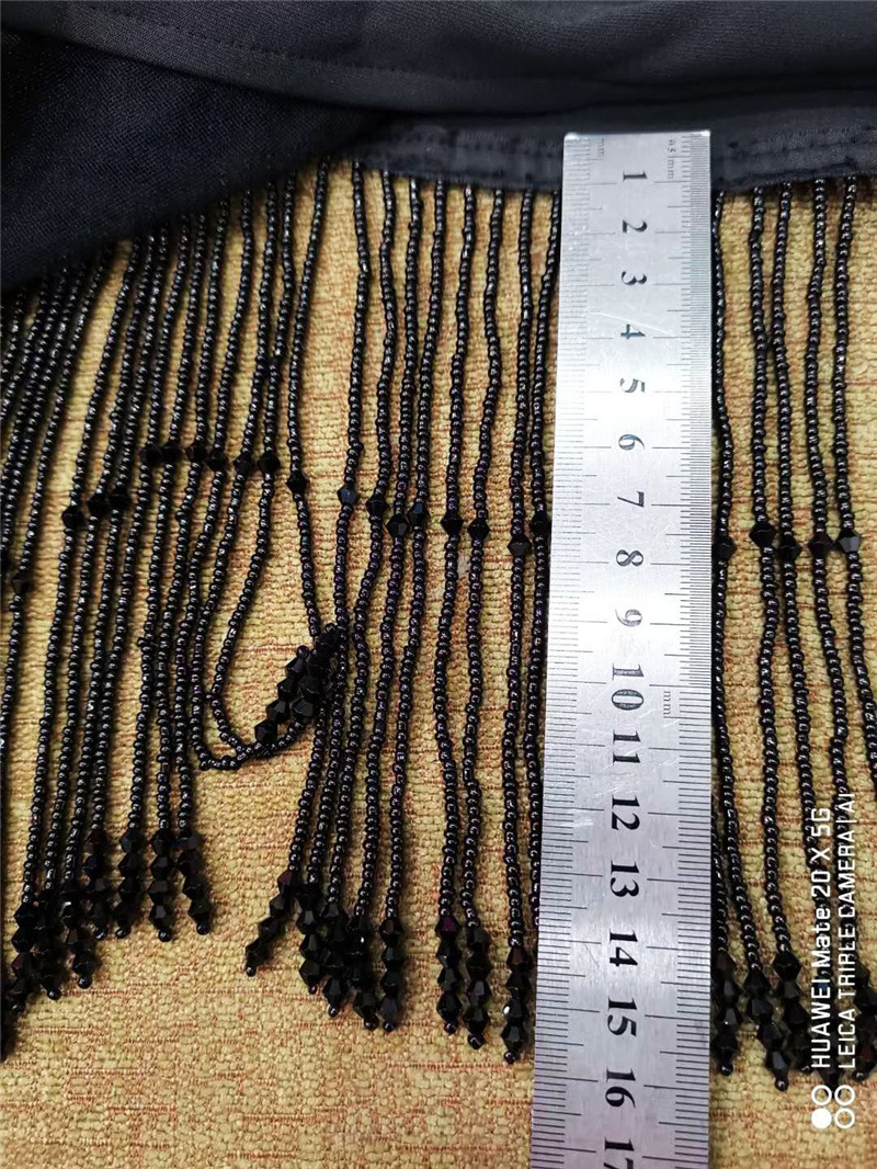 15cm红色金色欧式现代布艺流苏婚纱礼服辅料田园水晶水滴吊珠花边详情6