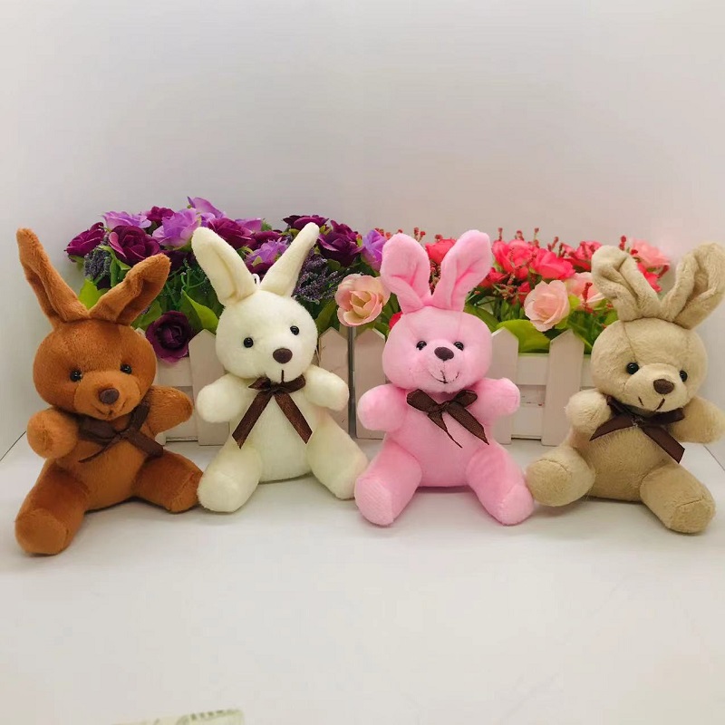 Plush toy pendants, small sitting rabbit dolls, couple boys and girls, schoolbag hanging accessories, wedding scattering gifts pic 1