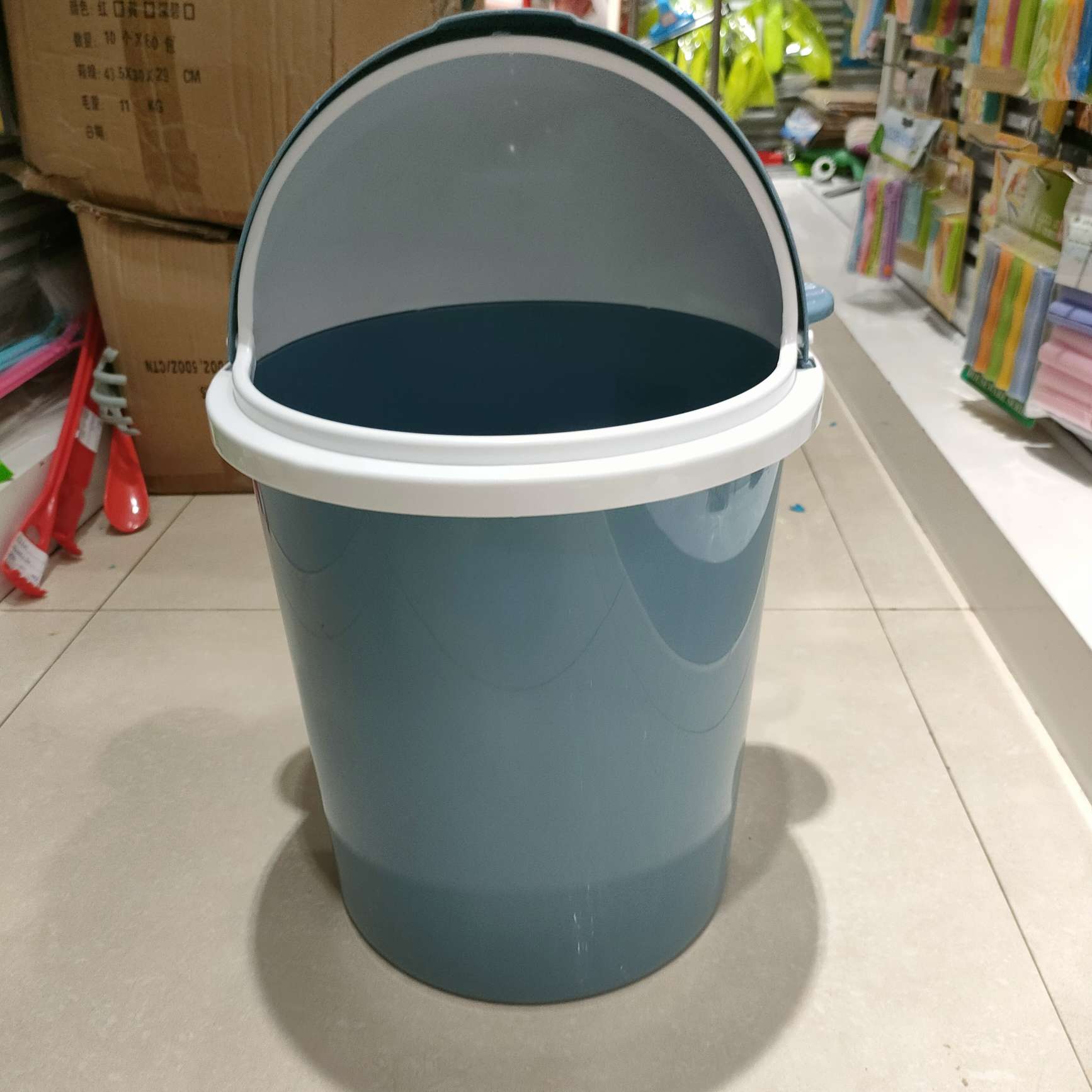 Bathroom, home anti-odor trash can with lid, cute cartoon flip lid, large size, living room, bedroom, covered toilet Specification image