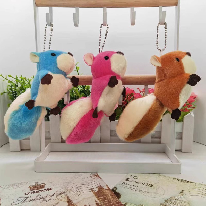 Plush pendants, little squirrels, keychains, dolls, schoolbags, hanging decorations, small gifts, figurines, claw machines, small dolls, accessories, plush pic 7