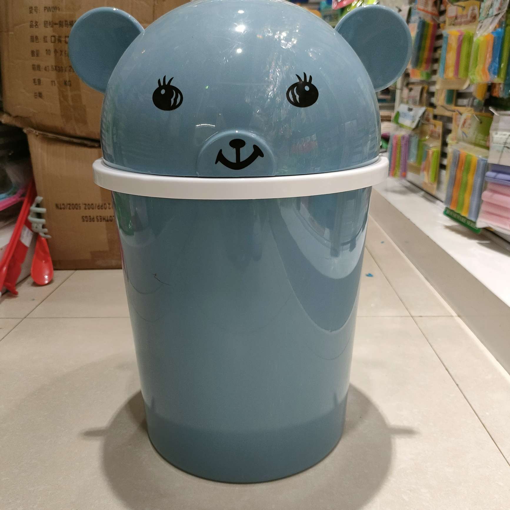 卫生间家用防臭纸篓带盖垃圾桶可爱卡通翻盖大号客厅卧室有盖厕所