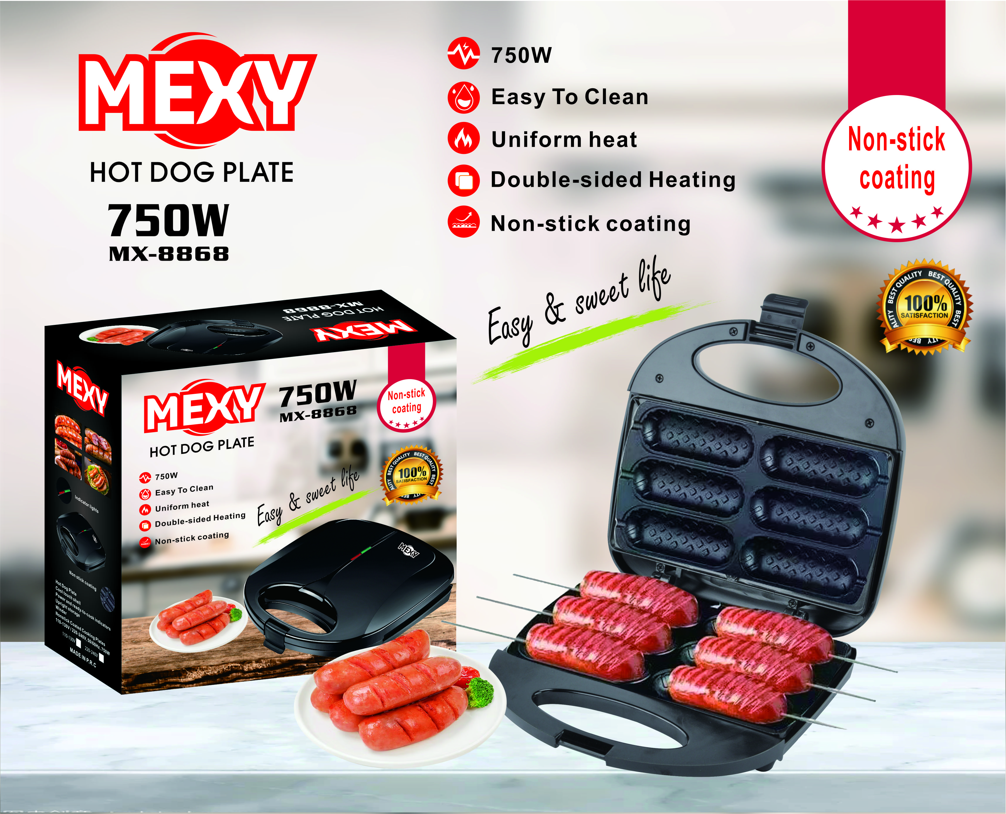 Sandwich maker Fixed plate Sandwich Maker, Breakfast Maker, Waffle Maker, Grill Maker, Steak machine, Kitchen appliance multi-functional set thumbnail