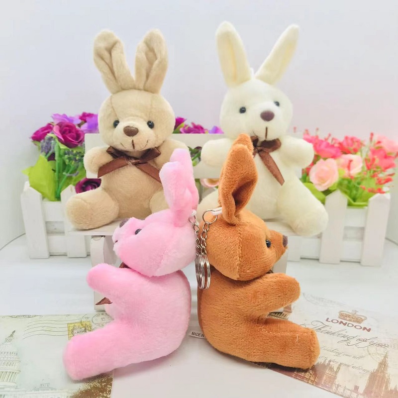 Plush toy pendants, small sitting rabbit dolls, couple boys and girls, schoolbag hanging accessories, wedding scattering gifts pic 7