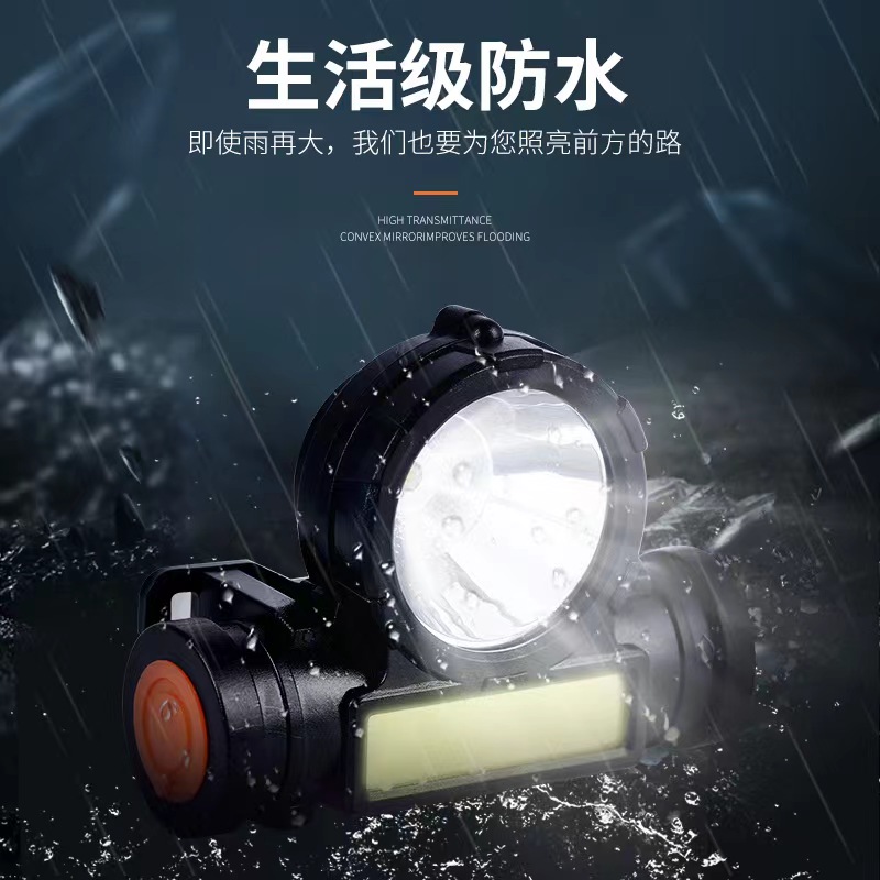 跨境户外照明头灯/强光充电超亮头戴式夜/LED应急灯探照灯 细节图