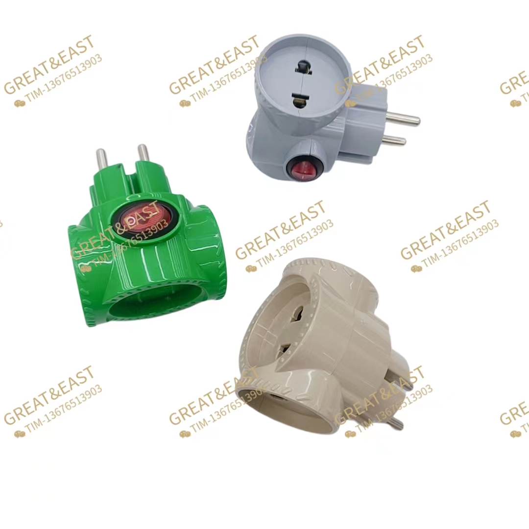 European-style one-to-three switch adapter for electrical products