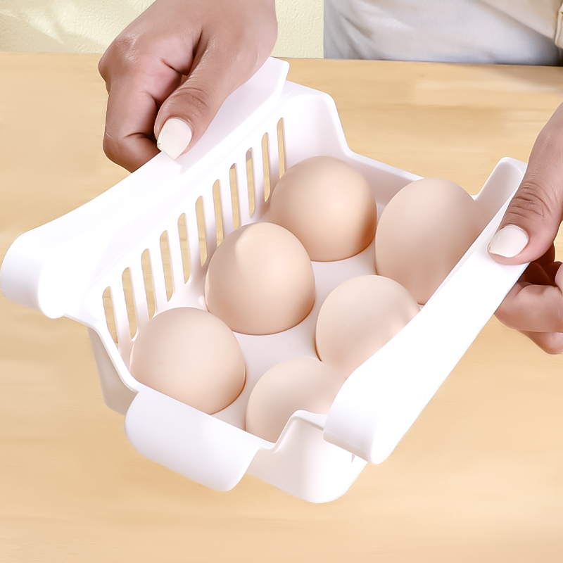悬挂式冰箱鸡蛋收纳/6格水果鸡蛋盒厨房整白底实物图