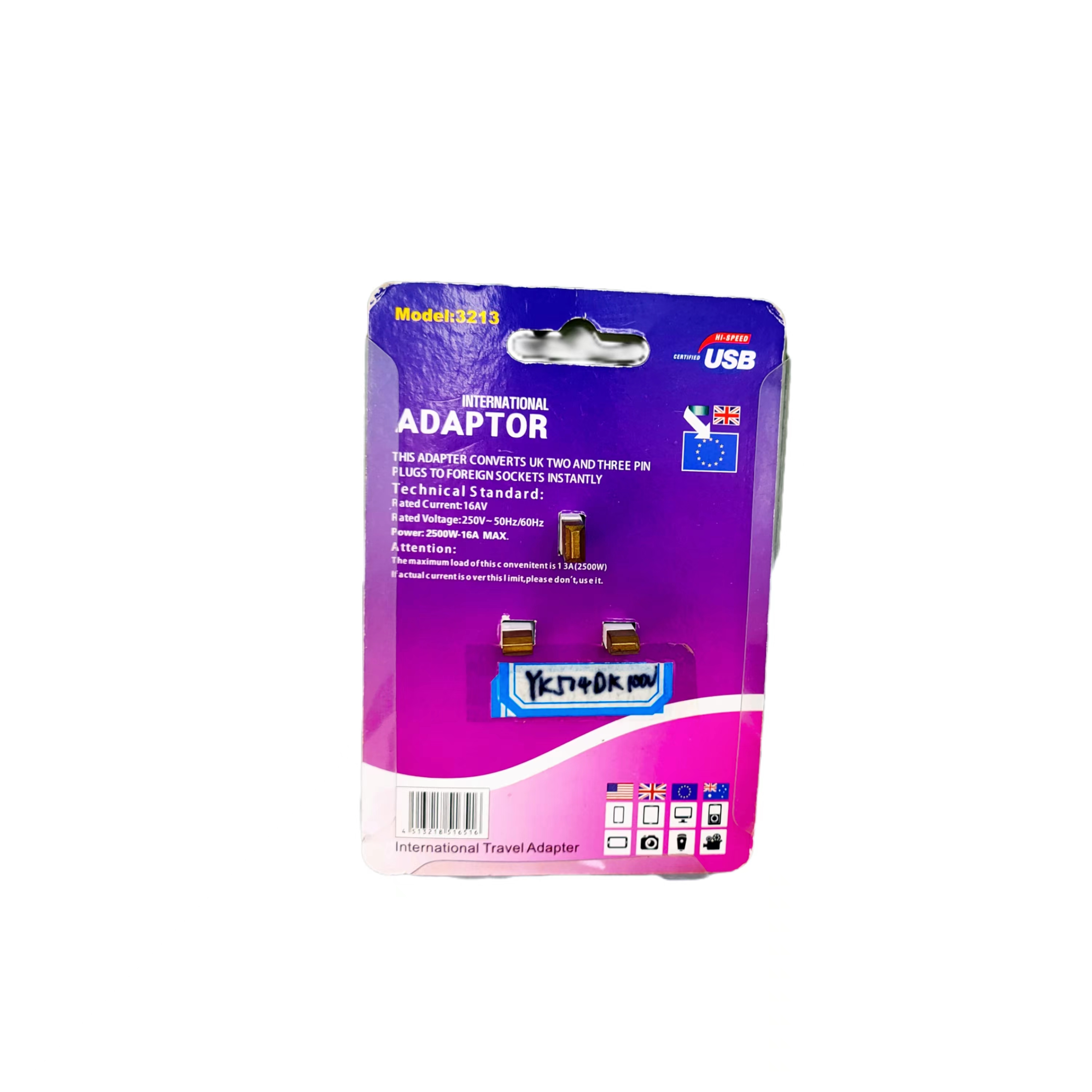 American-style to 2-USB adapter for electrical products pic 3