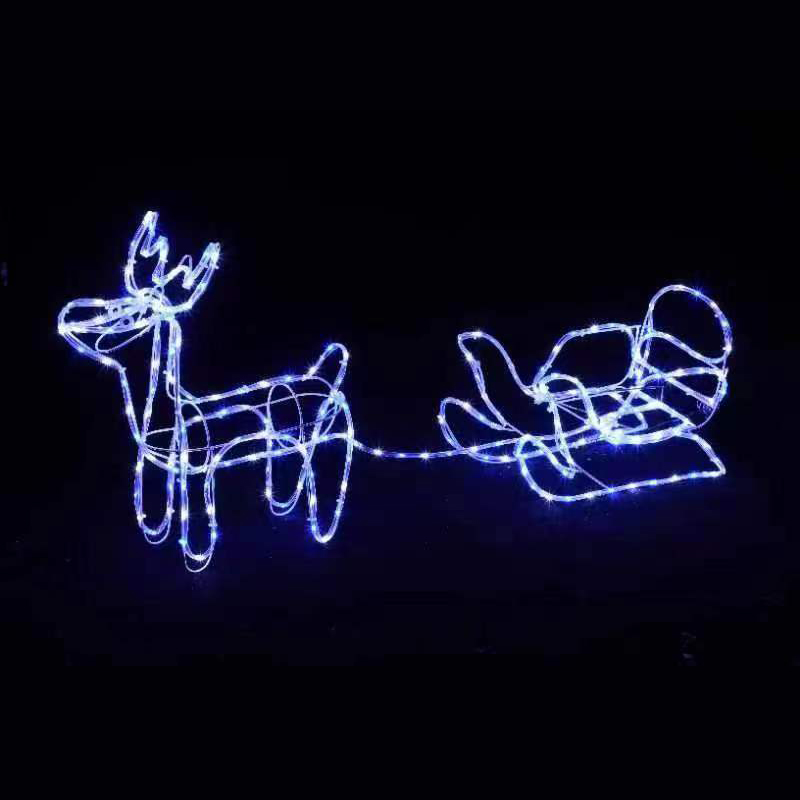 LED摇头鹿雪橇灯管造型站鹿摇头鹿圣诞节日装饰鹿庭院草坪装饰灯