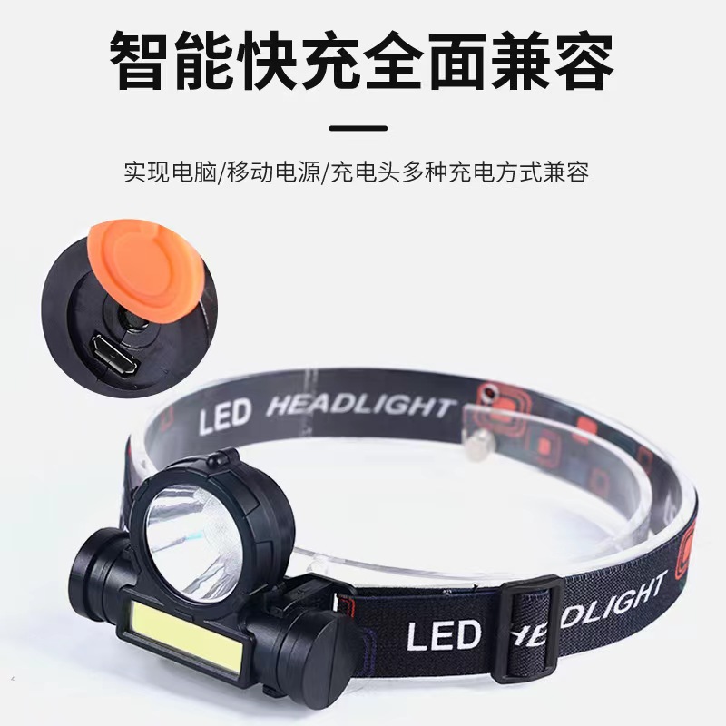 跨境户外照明头灯强光充电超亮头戴式夜钓鱼灯LED应急灯探照灯 108