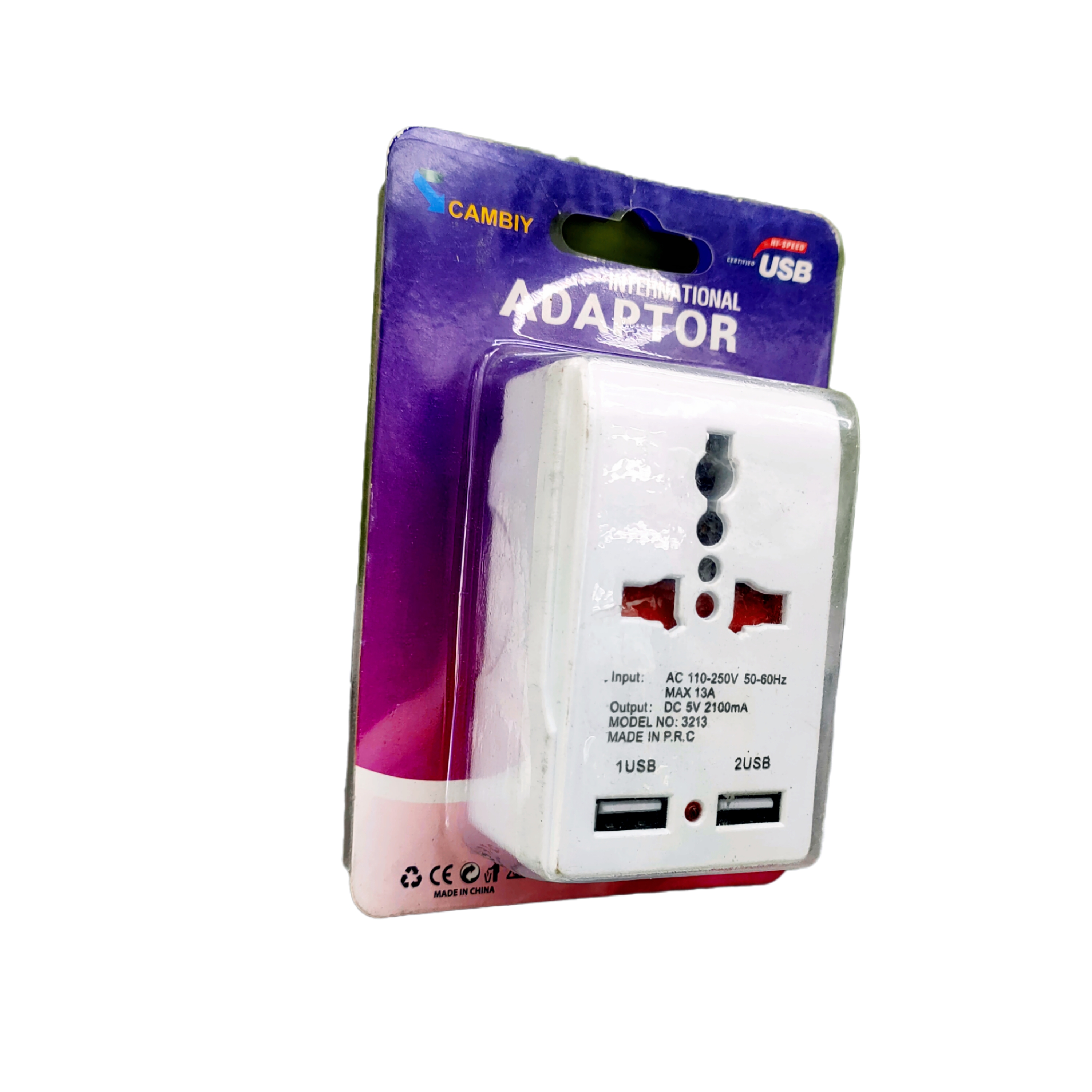 American-style to 2-USB adapter for electrical products Item Picture