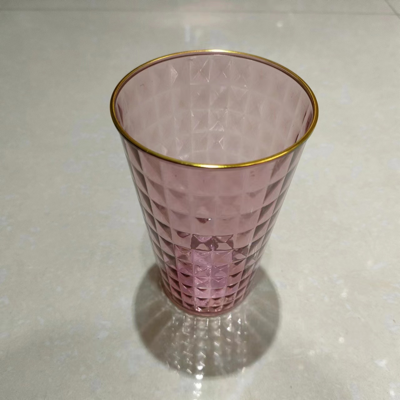 Simple Nordic mouthwash cup, home couple's washbasin cup set, colorful plastic water cup, toothbrush cup (with gold edge)