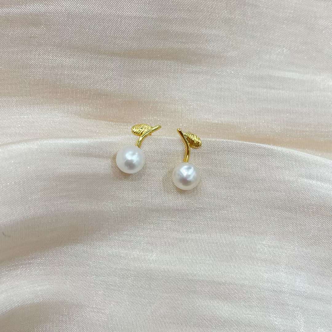 天然珍珠耳钉925银针堪比akoya小养耳洞镜面强光天然淡水珍珠耳钉耳饰详情图4