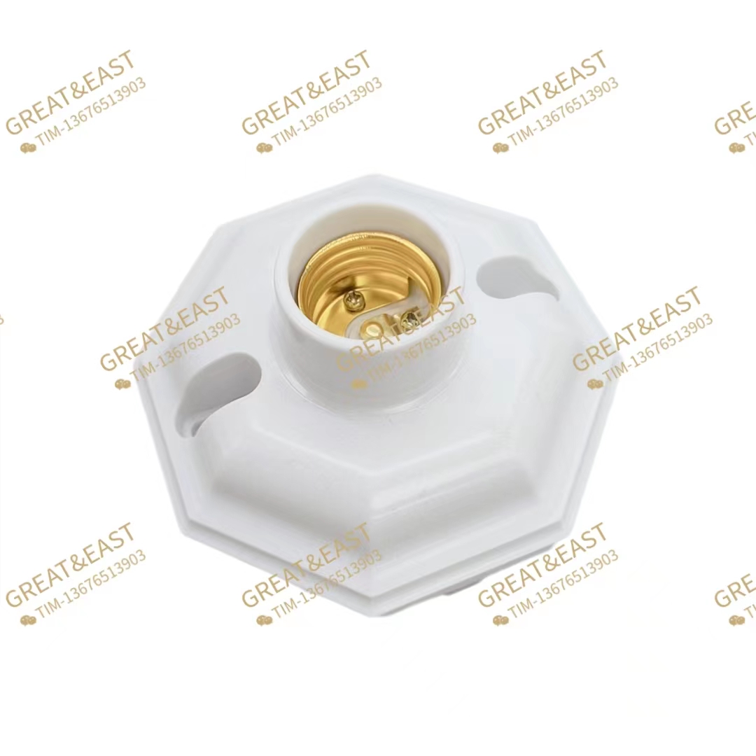 Octagonal plastic ceiling lamp cap for electrical products pic 1