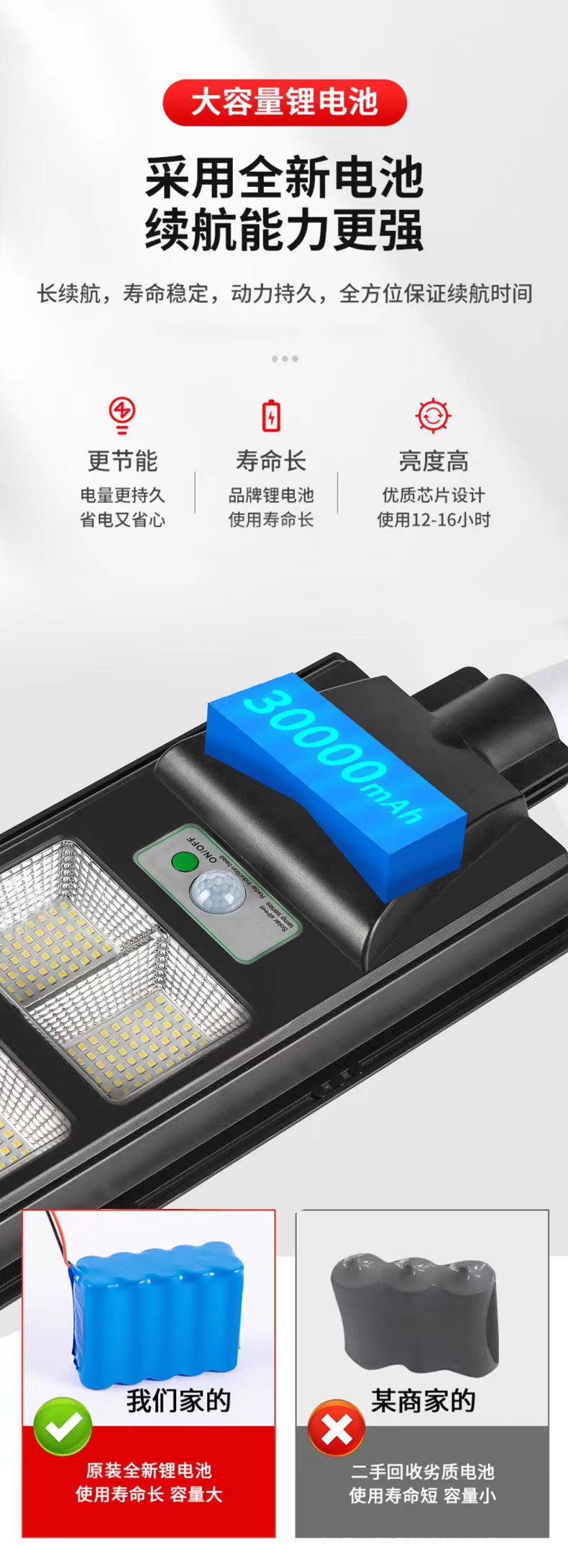 一体式太阳能路灯人来灯亮带雷达人体感应庭院灯乡村道路照明路灯详情7